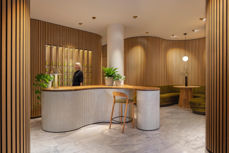 Undulating Wood Walls Create A Sense Of Calm Inside This Massage Boutique